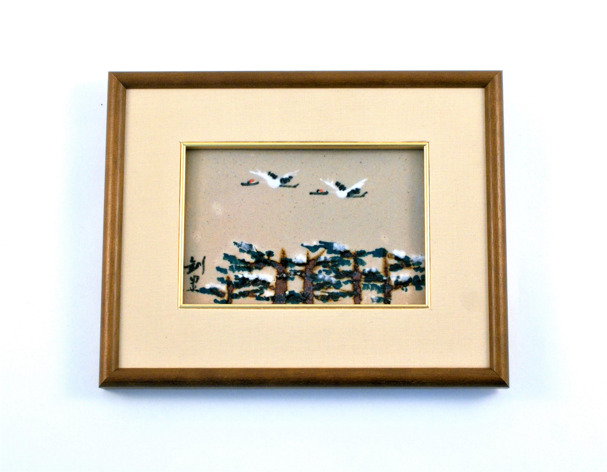日本北海道釧路市副市長小松正明致贈-丹頂鶴框飾	15681相關照片
